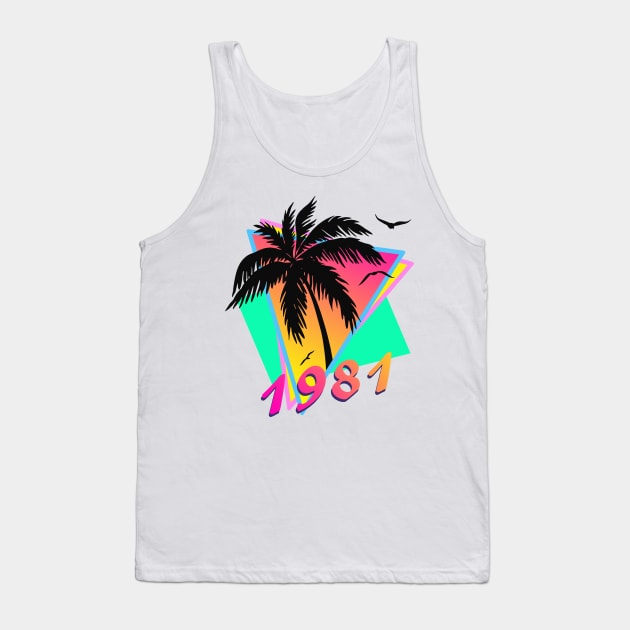 1981 Tropical Sunset Tank Top by Nerd_art